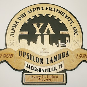 Custom 12&quot;or 18&quot; Alpha Phi Alpha - Upsilon Lambda Fraternity Wall Tribute