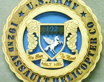 Custom Wood US Army 192nd AHC Wall Plaque (12")