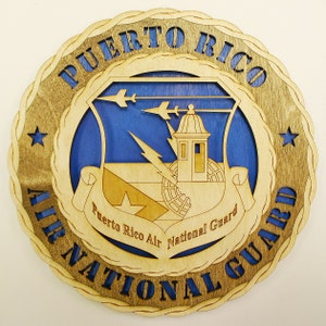 Personalizzato 12"o 18" Puerto Rico Air National Guard Wall Tribute