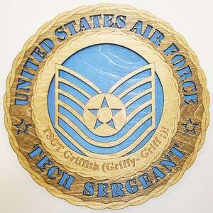 12&quot; and 18&quot;  Air Force Tech Sergeant Rank Wall Tribute