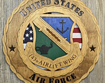 Custom 12" 143rd Airlift Wing Wall Plaque