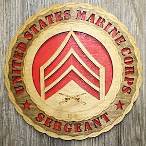 Marine Sergeant Rank Wall Tribute