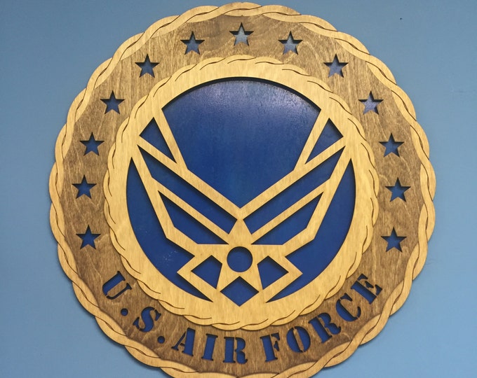 Custom 18" Wood US Air Force Wall Tribute - FREE SHIPPING