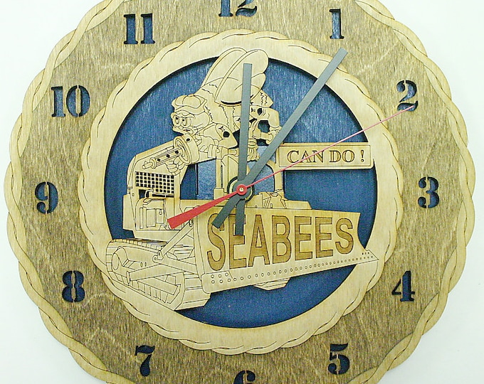 Custom 12" U.S.Navy SeaBees Dozer Wall Clock