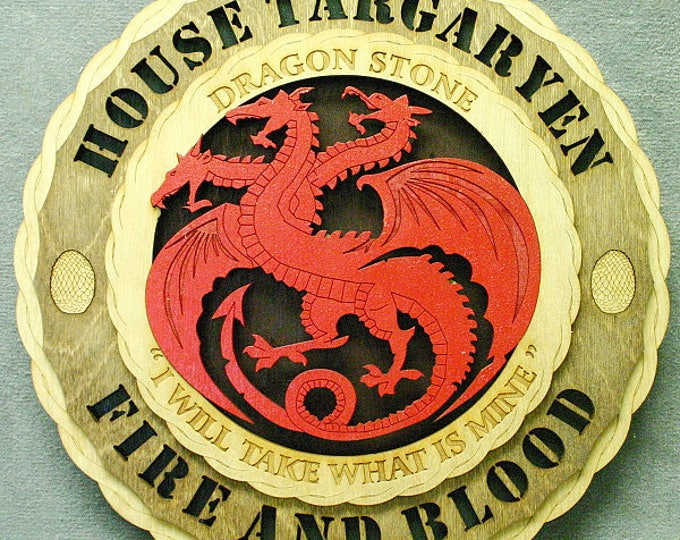 Custom 12" Game of Thrones House Targaryen Wall Tribute - FREE SHIPPING