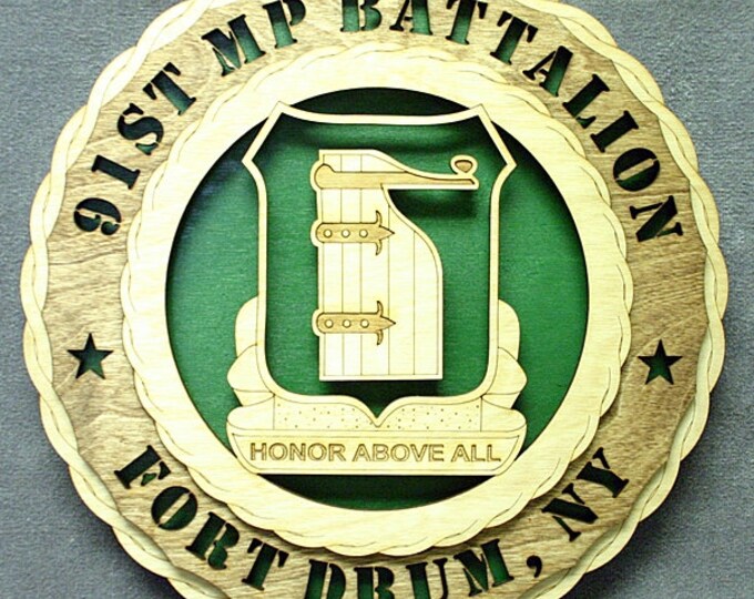 Custom 12" Wood US Army 91st MP Bn Wall Tribute - Free Shipping