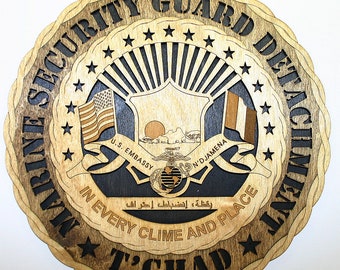 Custom 12"or 18" Marine Security Guard Detachment Wall Tribute