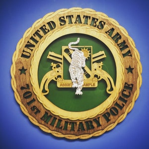 Custom Wood US Army 701st Military Police Wall Plaque - 12&quot; Tribute
