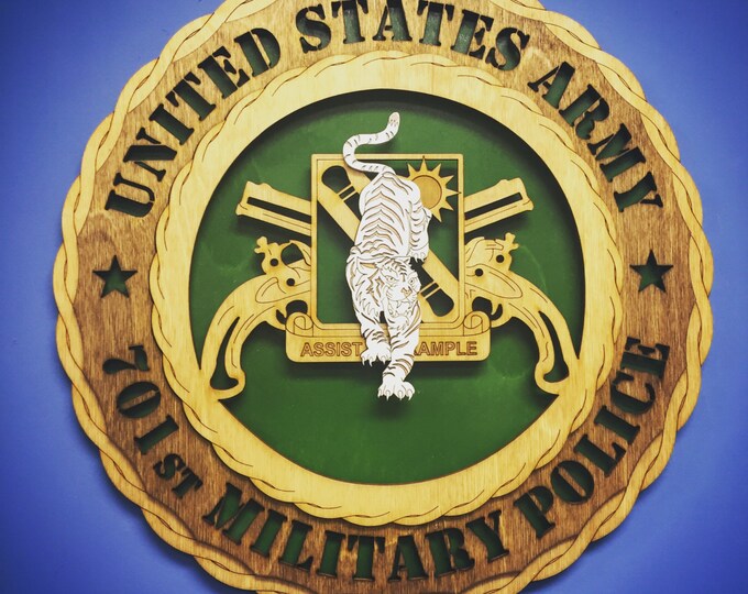 Custom 12" Wood US Army 701st Military Police Wall Tribute - FREE SHIPPING