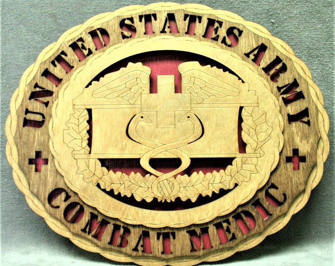 Custom 12" Army Combat Medic Wall Tribute - FREE SHIPPING