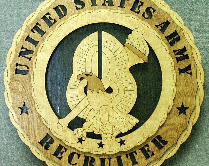 Custom 12" or 18"  Army Recruiter Wall Tribute