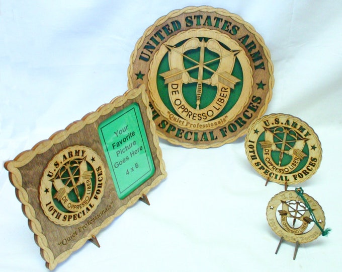 Custom 12" Wood 10th Special Forces Display Assortment- FREE SHIPPING