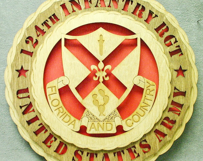 Custom 12" Army 124th Infantry Rgt Wall Tribute