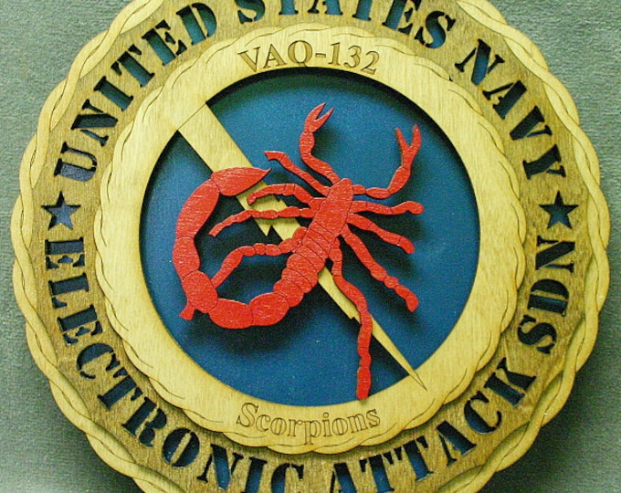 Custom 12" Wood Navy Electronic Attack SDN Wall Tribute - FREE SHIPPING!