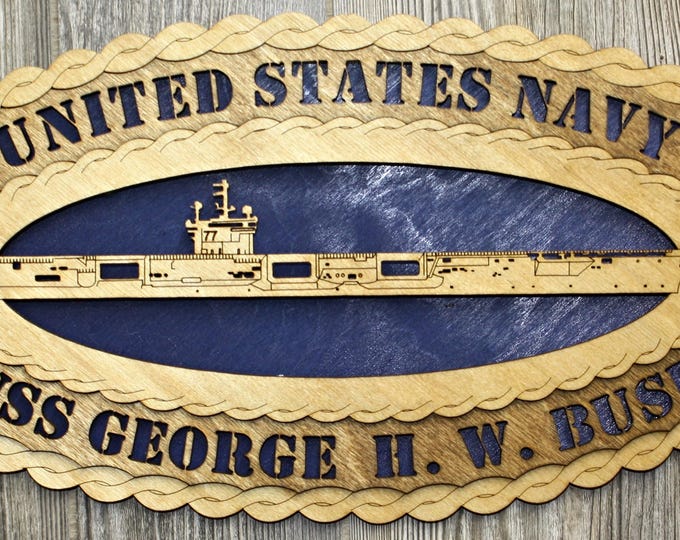 USS George H W Bush 15 x 7  Large Oval Tribute