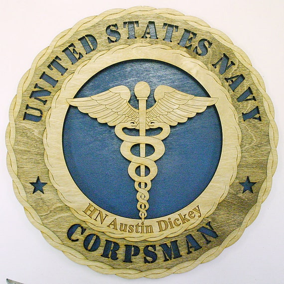 Custom 12 Wood US Navy Corpsman Wall Tribute Etsy