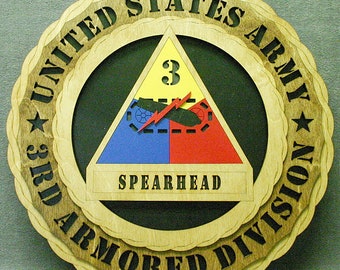 Custom 3rd Armored Division Wall Plaque - 12" Army Tribute
