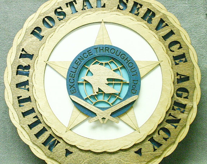 Custom 12" Wood Military Postal Agency Wall Tribute - FREE Shipping