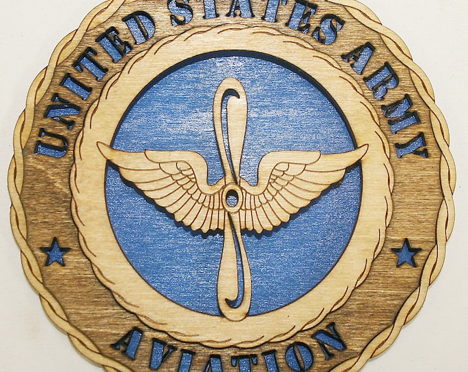 Custom 6" Wood US Army Aviation Wall Tribute - FREE SHIPPING