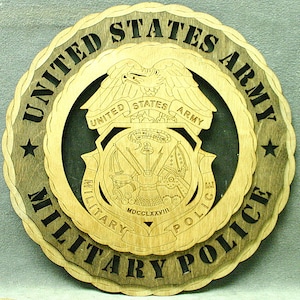 12&quot; Wood US Army Military Police Badge Wall Plaque