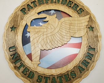 US Army Pathfinders Wood Wall Plaque - 12" Tribute