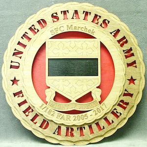Custom 12&quot; Army 1-182 Field Artillery Wall Tribute