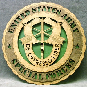 Custom 12&quot; Wood Army Special Forces De Opresso Liber Wall Tribute - FREE SHIPPING