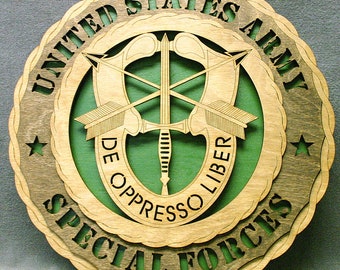 Custom 12&quot; Wood Army Special Forces De Opresso Liber Wall Tribute - FREE SHIPPING