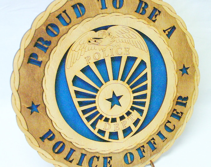 Custom 12" Wood Proud Police Officer Wall Tribute - FREE SHIPPING