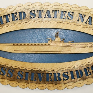 Custom 15 x 7  Wood Ship USS USS Silversides Wall Tribute - Free Shipping