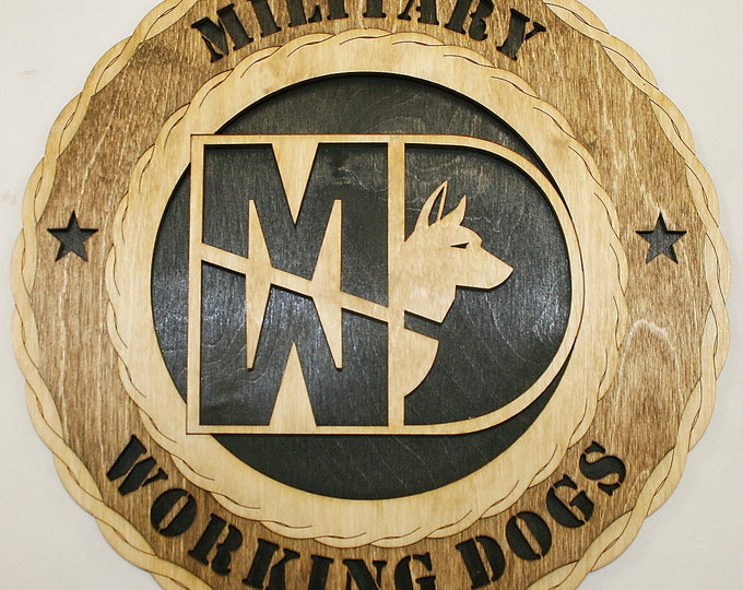 12" and 18" Military Working Dogs Wall Tribute
