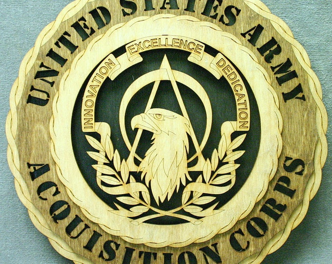 Custom 12" Army Acquisition Corps Wall Tribute