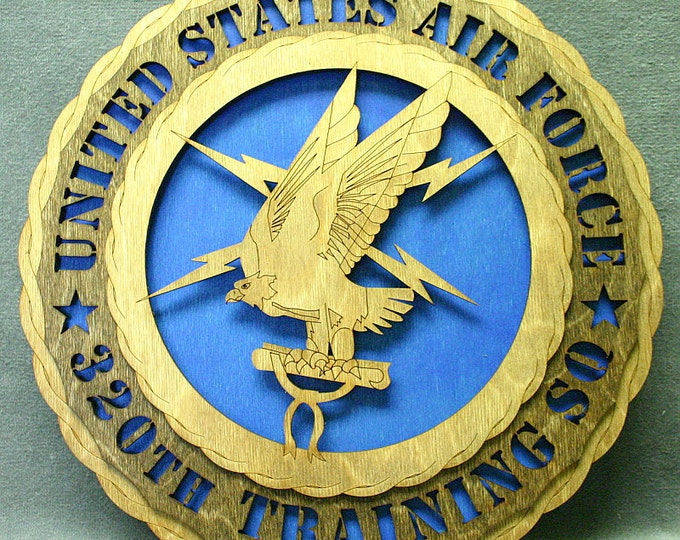 Custom 12" Wood Air Force 320th Training SQ - Wall Tribute - FREE SHIPPING