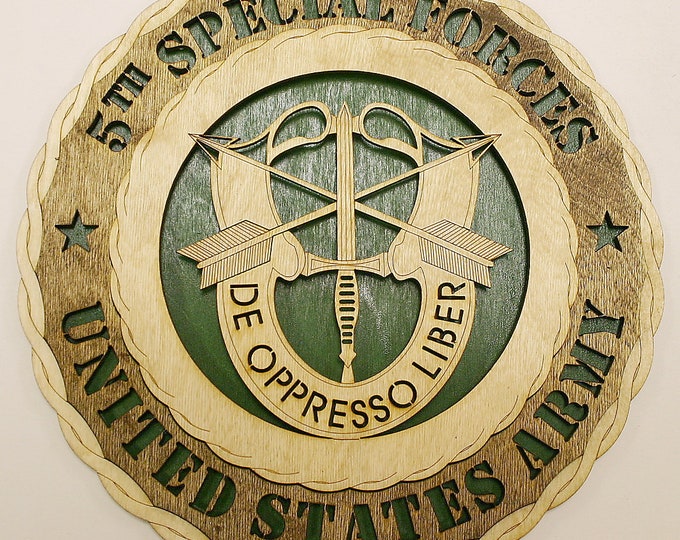 Custom 12"or 18" Army 5th Special Forces De Opresso Liber Wall Tribute