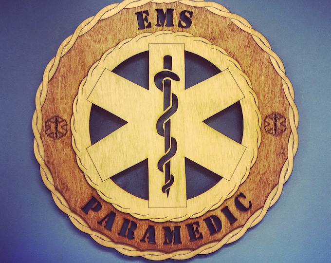 Custom 12" Wood EMS Paramedic Wall Tribute - FREE SHIPPING