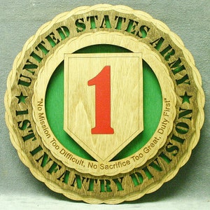 Custom 12" Army 1st Infantry Wall Tribute