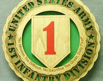 Custom 12" Army 1st Infantry Wall Tribute