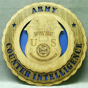 Custom 12&quot;or 18&quot; Wood Army Counter Intelligence Wall Tribute
