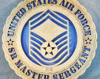 Custom Wood Wall Tribute: Air Force Senior Master Sergeant Plaque