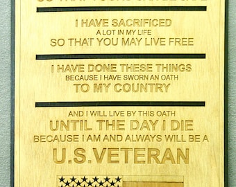 Custom 12 x 18 Veteran Wall Hanging