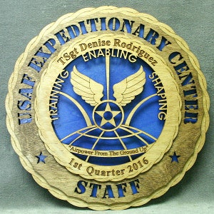 Custom Wood US Air Force Expeditionary Center Wall Tribute (12&quot;)