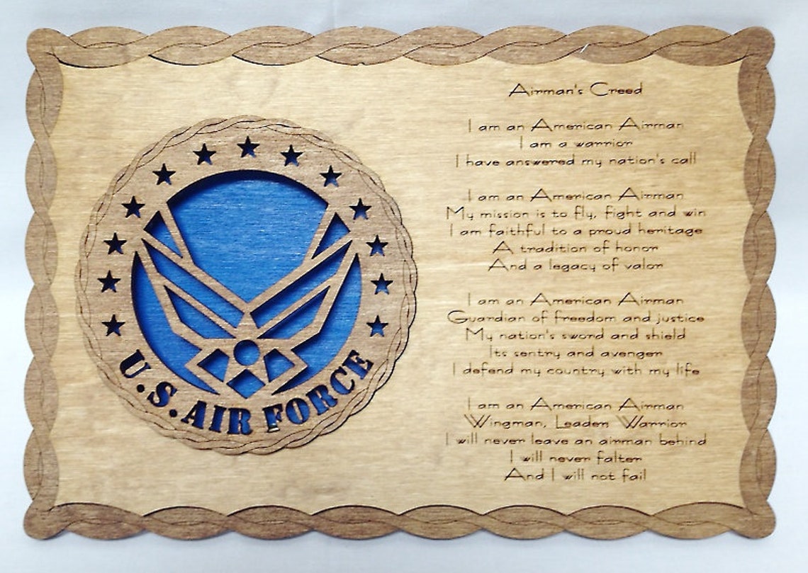Custom 8x12 Air Force Creed FREE SHIPPING Etsy