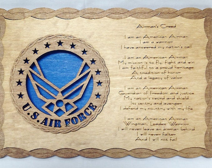 Custom 8x12" Air Force Creed - FREE SHIPPING