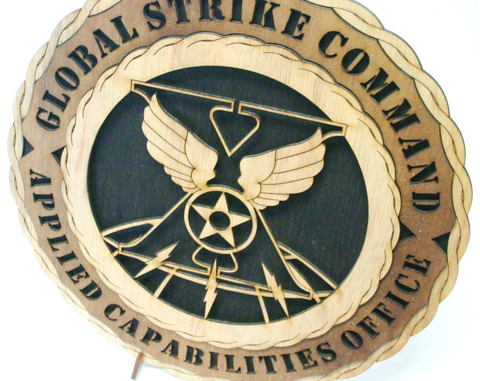 Custom 12" Wood US Global Strike Command Wall Tribute - FREE SHIPPING