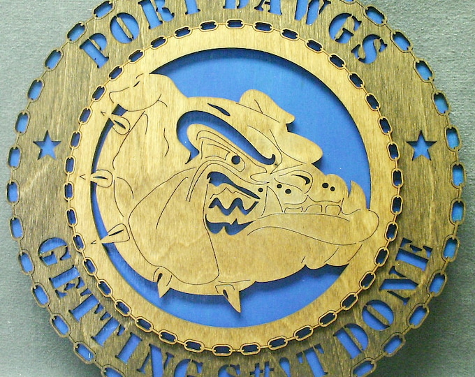 Custom 12" Wood US Air Force Port Dawgs Wall Tribute - FREE SHIPPING