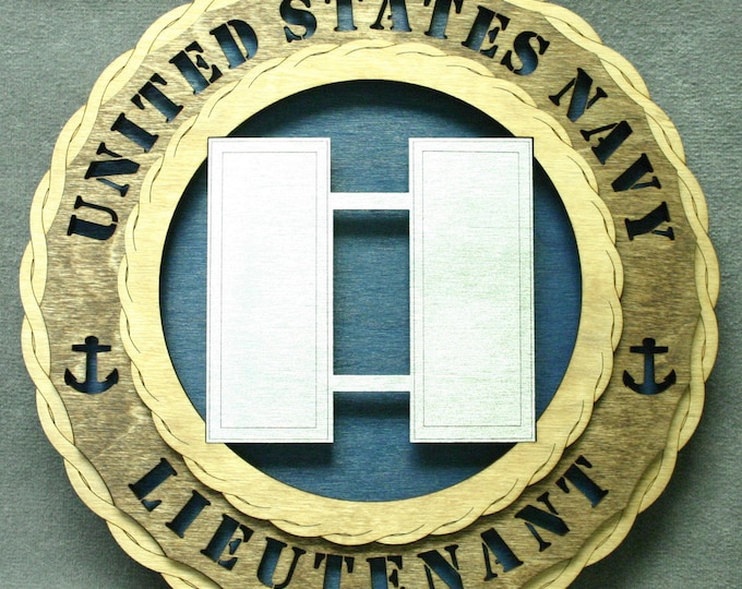 Custom 12" Wood US Navy Lieutenant Wall Tribute - Personalized - FREE SHIPPING