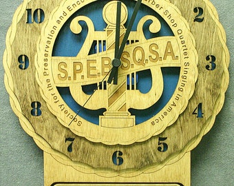 Custom SPEBSQSA Insignia Clock with Personalized Plate
