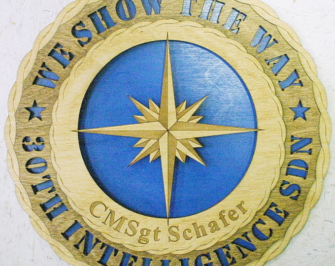 Custom 12" Wood US Air Force 30th Intelligence Squadron Wall Tribute - FREE SHIPPING