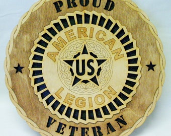 Custom 12"or 18" Wood American Legion Wall Tribute