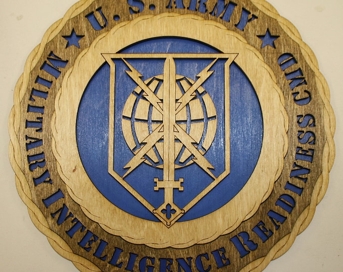 Custom 12" or 18" Army Military Intelligence Readiness Command Tribute